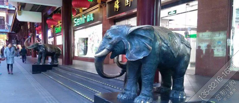 酒店铸铜大象雕塑