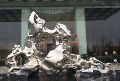 酒店太湖石不锈钢雕塑