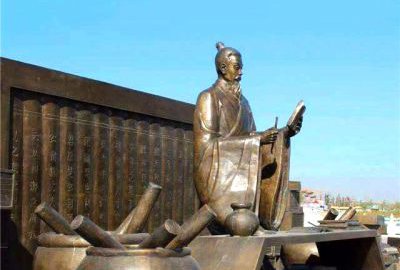 广场历史名人司马迁铜雕塑