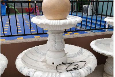 花园汉白玉小型风水球雕塑