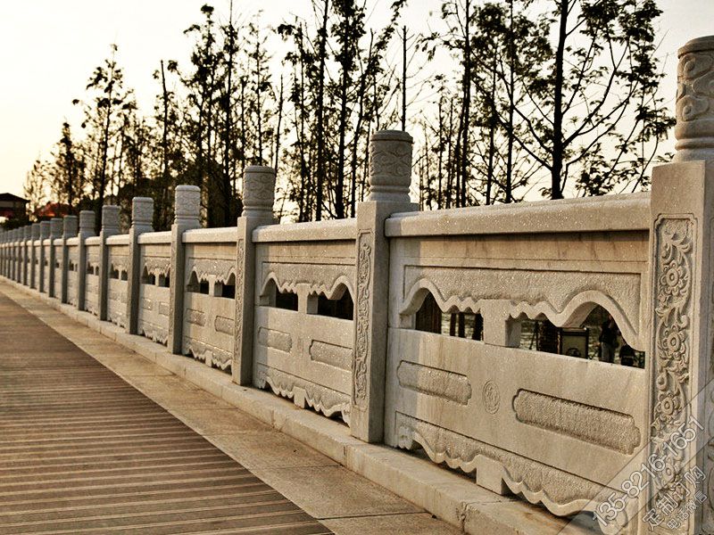 公园桥梁大理石雕刻护栏雕塑